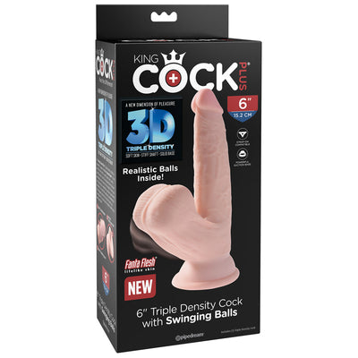 Pipedream King Cock Plus 6 inch Triple Density Cock with Swinging Balls