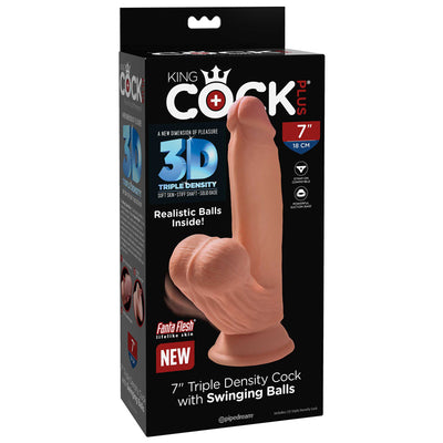 Pipedream King Cock Plus 7 inch Triple Density Cock with Swinging Balls