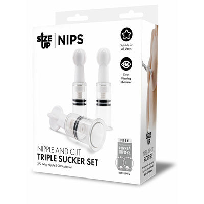 Xgen Products Size Up Nips Nipple and Clit Triple Sucker Set