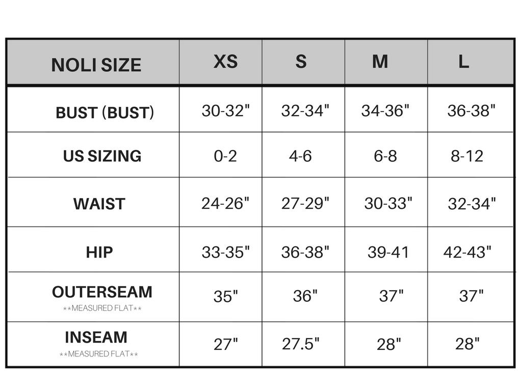 lulu size chart