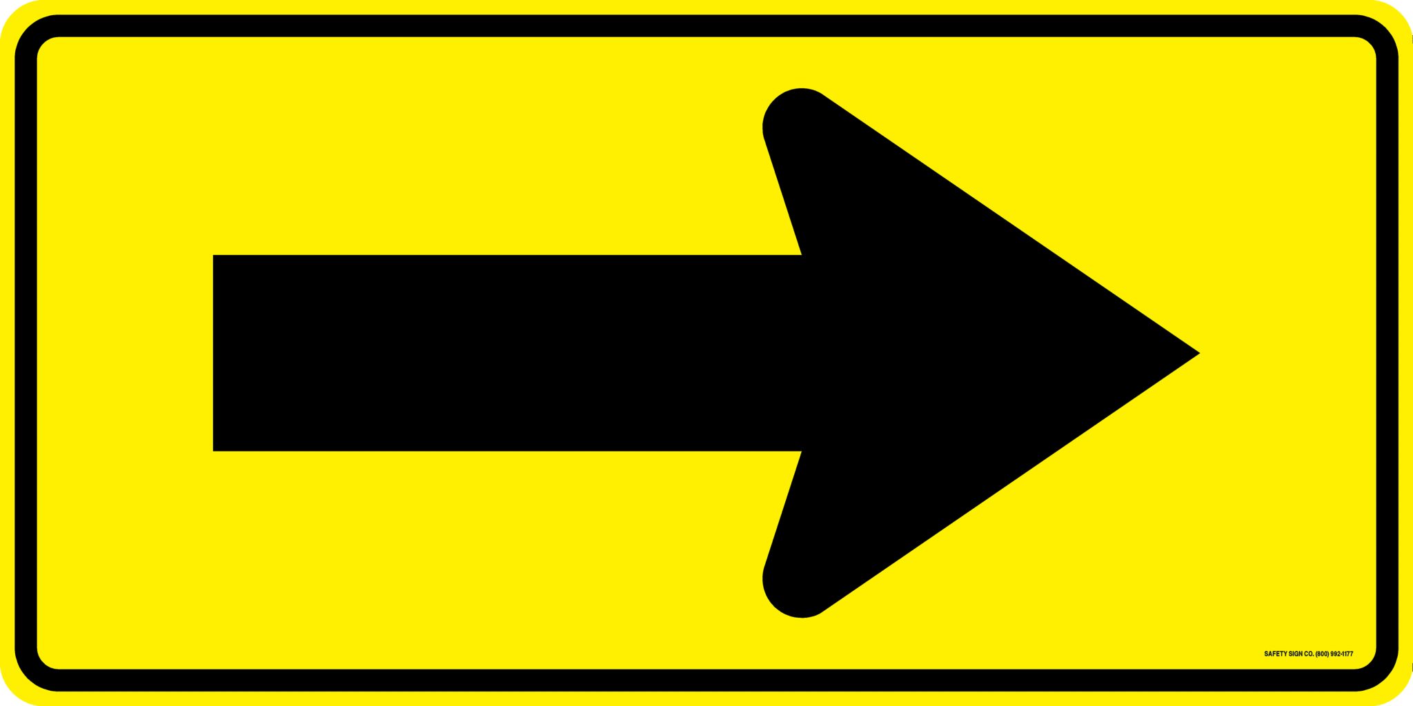 DIRECTIONAL ARROW SIGN (BLACK / YELLOW) – Safety Sign Company