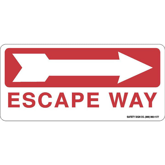 ESCAPE WAY (RIGHT ARROW) (RED/WHITE)