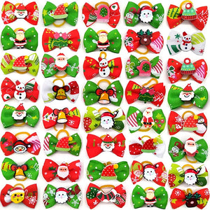 10 Pcs Christmas Pet Bows Dog Hair Accessories Holiday Party - Zayouajstore.com