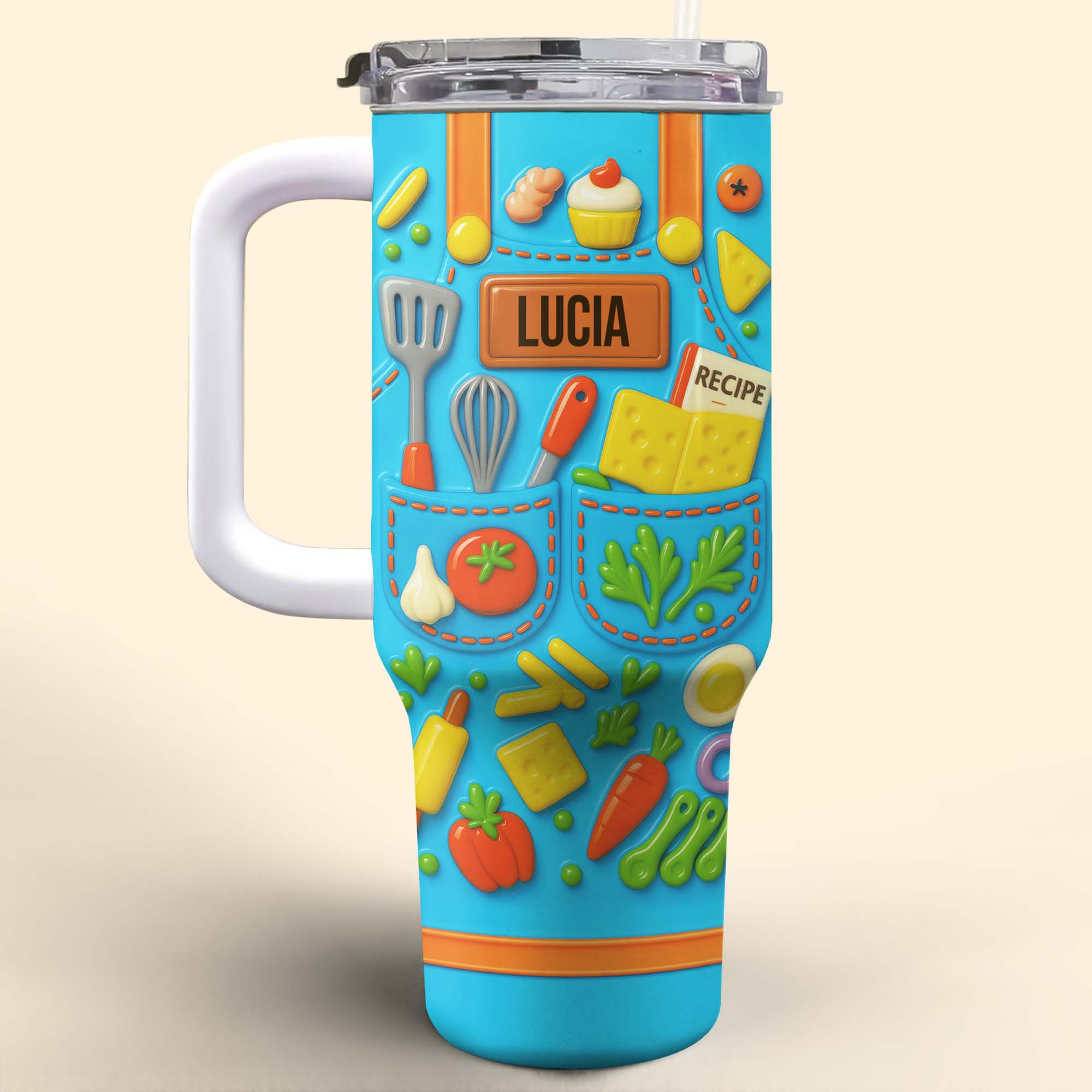Enjoy Your Cooking Time With Kitchen Utensils And Fresh Ingredients - Personalized 40oz Tumbler With Straw - COOK007_TBS