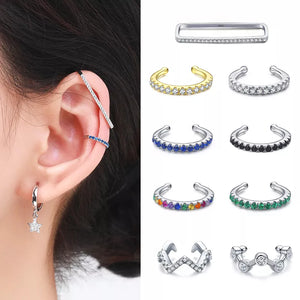1PC Rainbow Ear Cuff 925 Fashion Unique Circle Tiny Clip Earrings - lapetitcloset