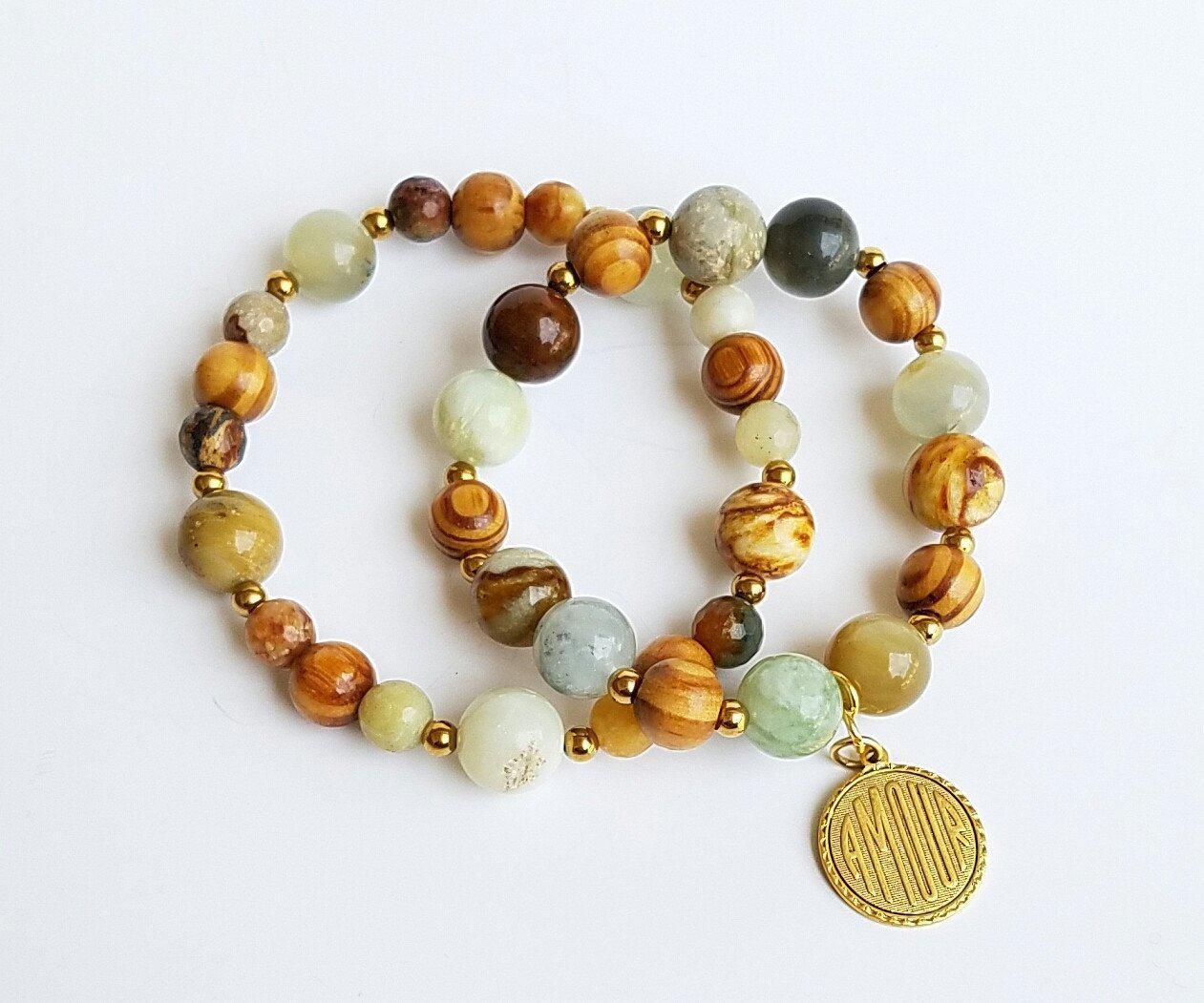 Earth Tone Agate Amour Bracelet Set