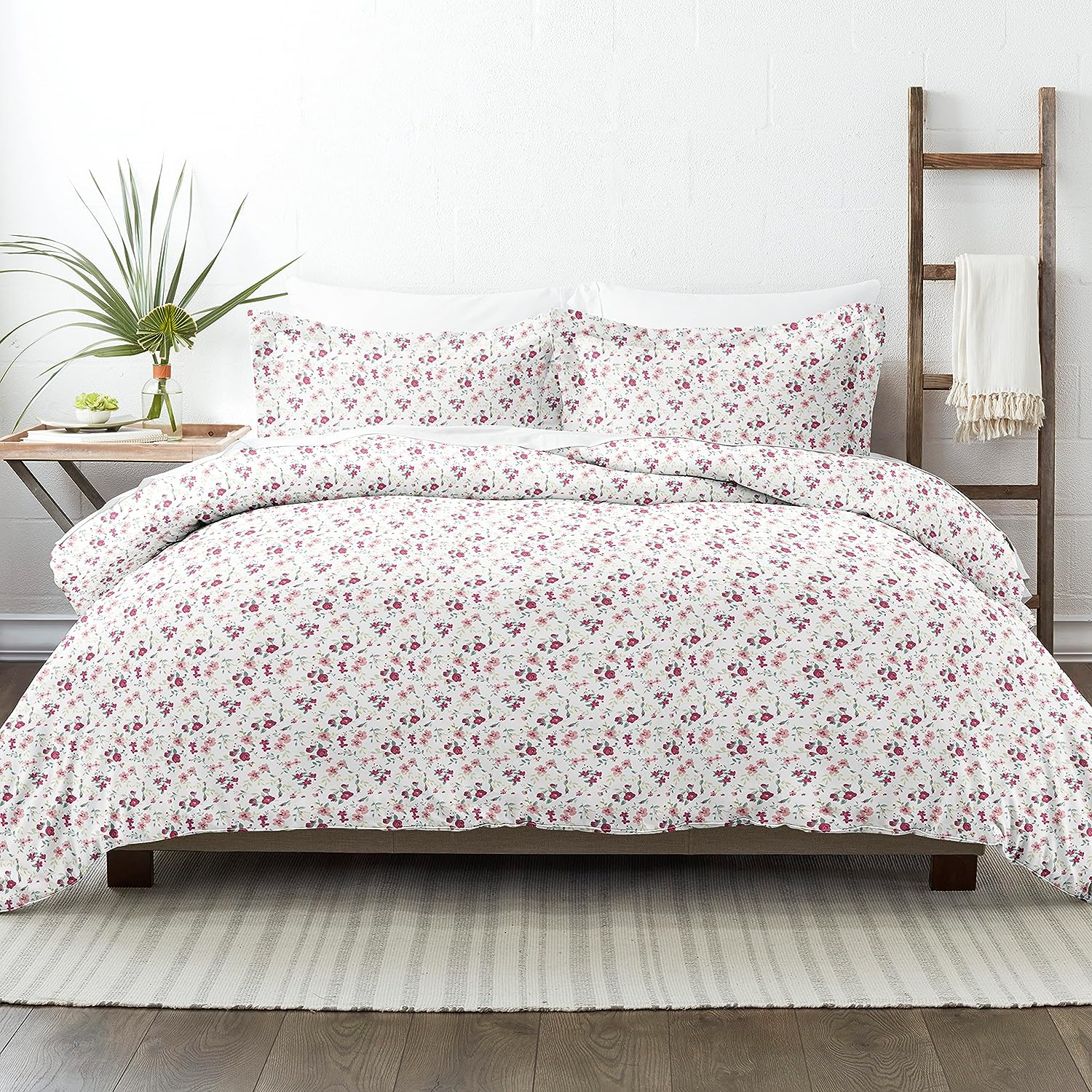 LINEN MARKET Duvet Cover Queen (Pink) - Experience Hotel-Like Comfort with Unparalleled Softness, Exquisite Prints & Solid Color - Linen Market product image