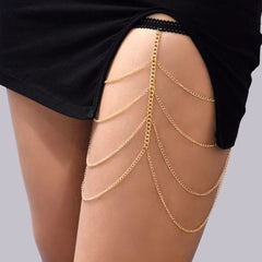 Chicque Leg Chain Sexy Beads Thigh Chain Beach Body Chain Jewelry for Women  and Girls (Gold) : : Jewellery