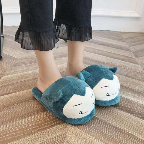 Snorlax Pokemon Inspired Plush Slippers 