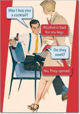 Bad For Legs Unique Humor Birthday Greeting Card Funny Birthday