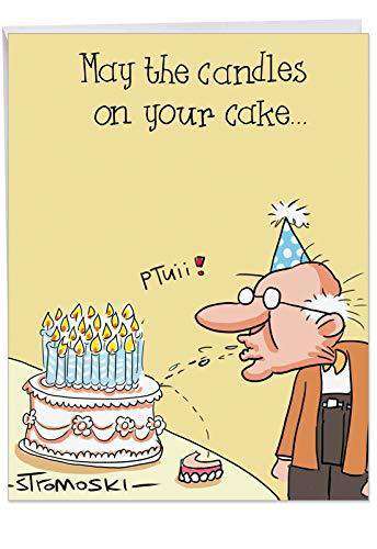 Big Happy Birthday Card - Humorous 'Gray Pubes' Funny Card - Old Guy B