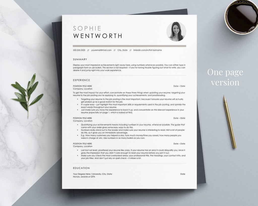 Simple Resume CV Format, ATS Friendly Resume Template For Word, Appl