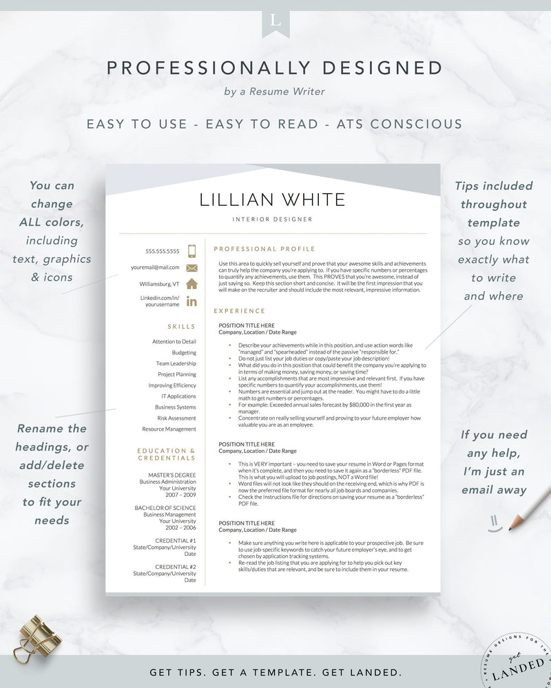 free download resume templates interior design