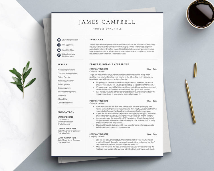 executive 1 page resume templates free download