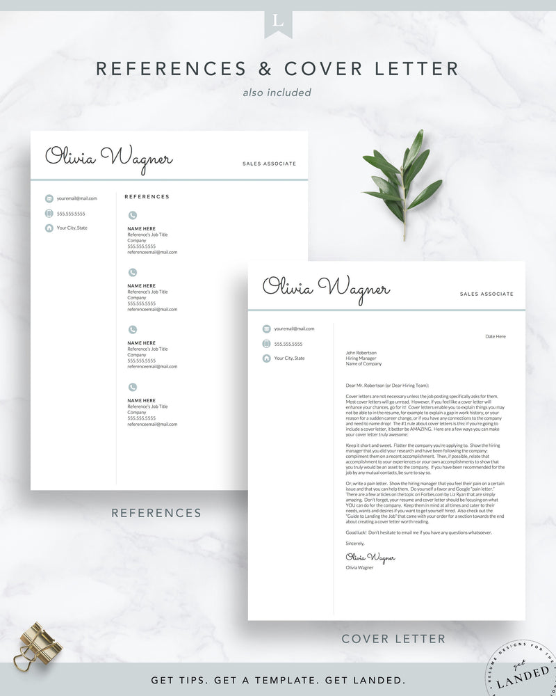 Retail Sales Resume Template | The Olivia – Get Landed