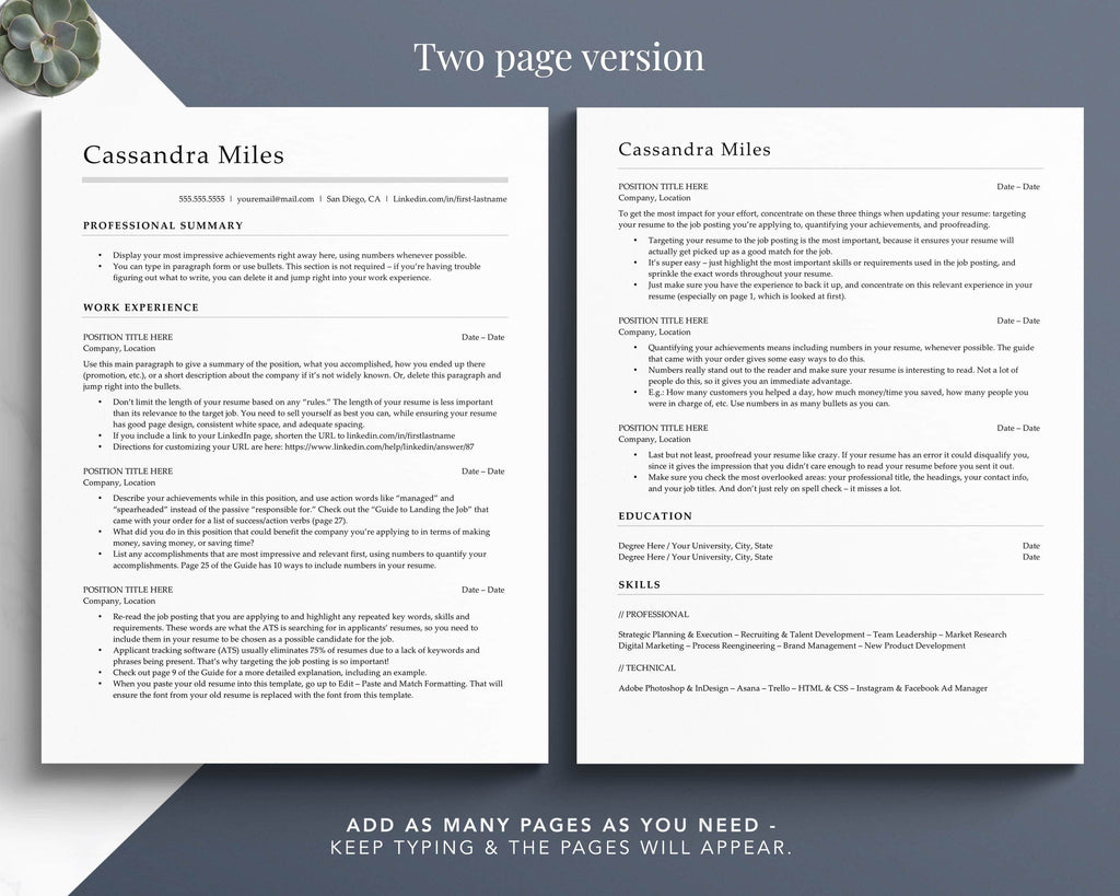 ats friendly resume template free download 2021