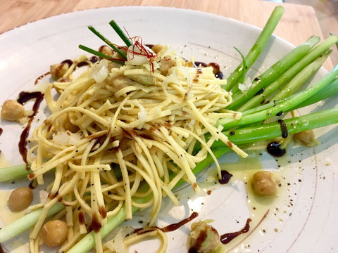 Truffle Tagliolini with Chickpeas and Green Onions