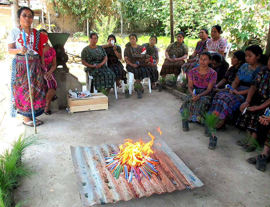 mayan tree ceremony with basket artisans