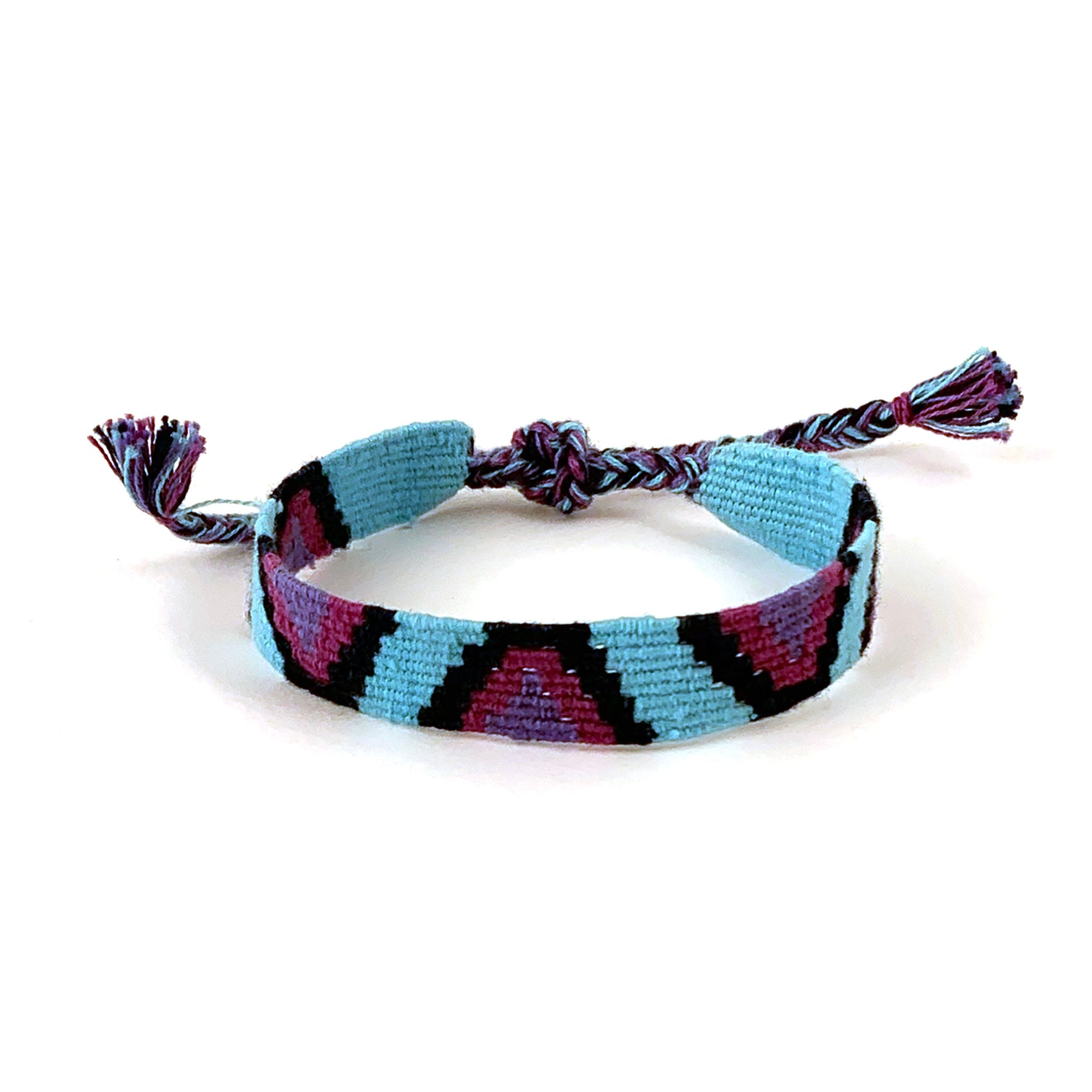 Crochet Bottle Bag in Rainbow Stripe  Handmade in Guatemala by Mayan Hands