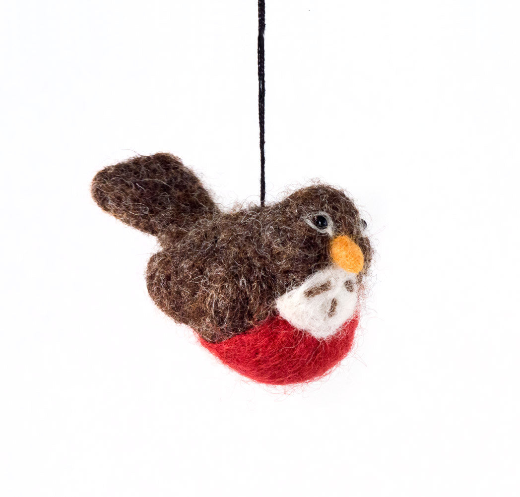 Felted Wool Guatemalan Dove with Heart Ornament – Zinnia Folk Arts