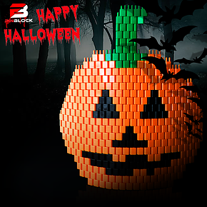 Pinblock_Halloween_pumpkin_pixel_art_creative_building_block_toy