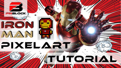 Iron Man made from Pinblocks Pixel Art Tutorial Video