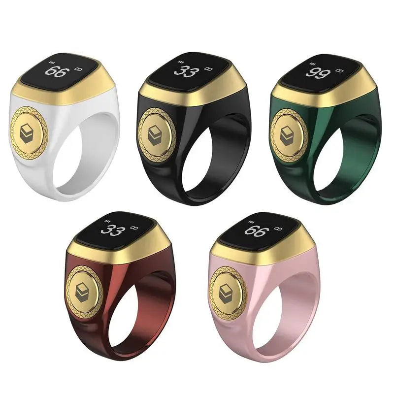 22/18mm Iqibla Smart Tasbih Tally Counter for Muslims Zikr Ring Digital Tasbeeh 5 Prayer Time Vibration Reminder Waterproof