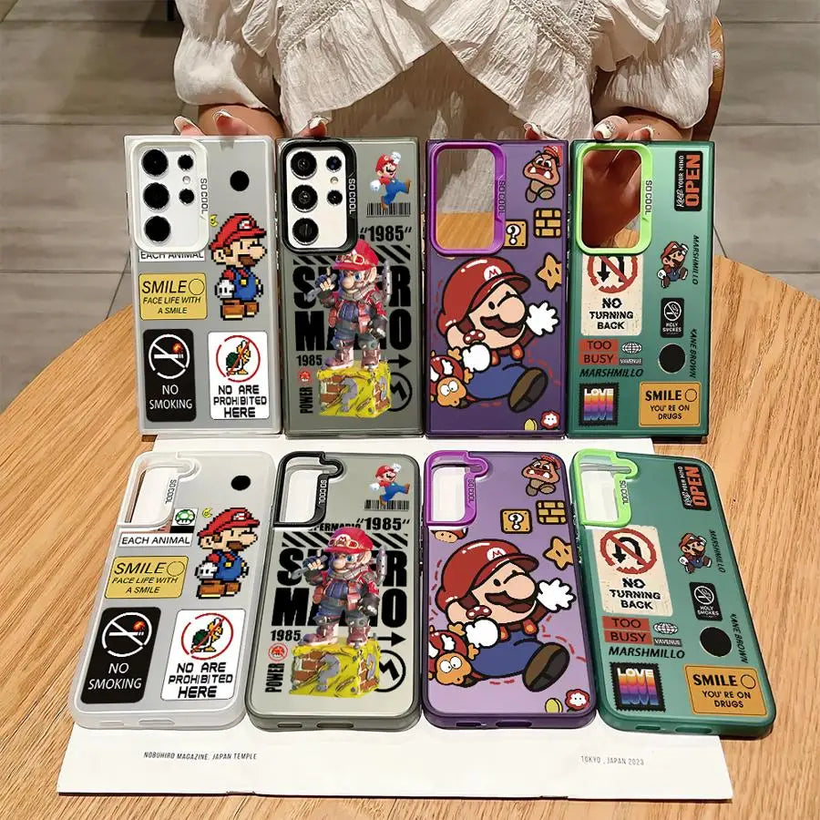 S-Super Marios Phone Case for Samsung Galaxy S24 S25 Ultra S20 S21 FE S23 Ultra S22 Plus S20 FE S24 Soft Cover