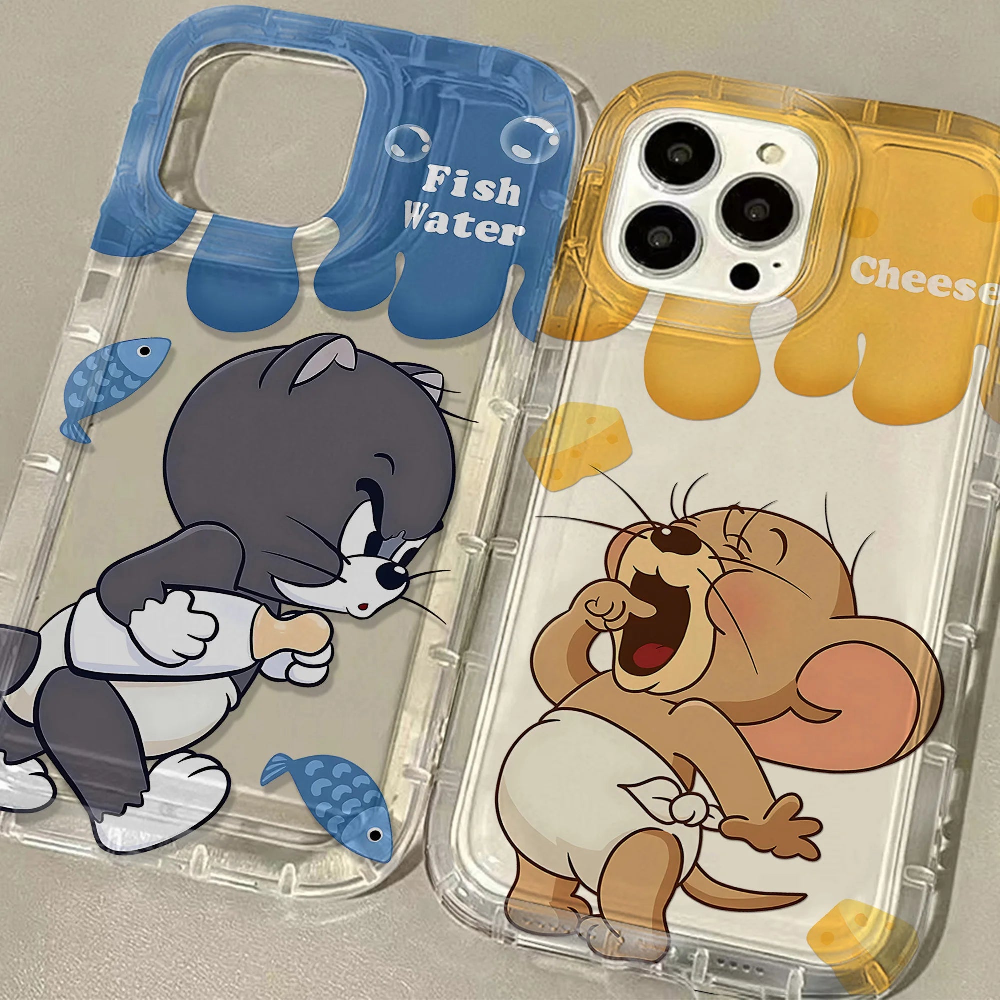 Lovely Cartoon TomS JerryS Clear Case for Samsung Galaxy S10 S20 S20 S21 S21 S22 S23 S24 FE Ultra Plus Airbag Shockproof Cover
