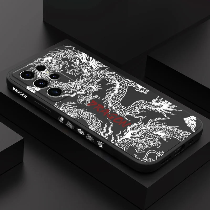 Devil Dragon Phone Case For Samsung Galaxy S24 S23 S22 S21 S20 S10 S10E Ultra Plus FE Note 20 Ultra 10 Plus Cover