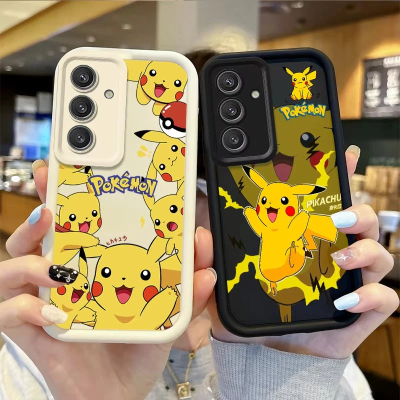 Cute P-Pokemon Pikachu Phone Case For Samsung Galaxy A55 A54 A35 A15 5G S25 S24 S23 S22 S21 S20 Ultra Plus FE Shockproof Cover