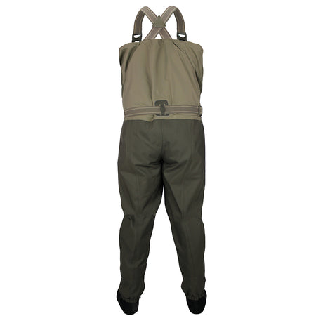 Kids IMMERSE Breathable Waders - Stocking Foot - Light Tan/Green / Small