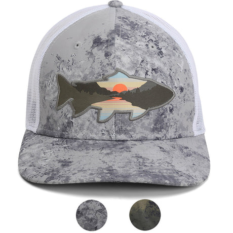 Trout Tongue Fly Fishing Hat Patch Mesh Back Rope Cap - Paramount