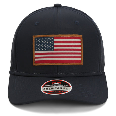 Riverside American Flag Hat Structured Ripstop Cap Black