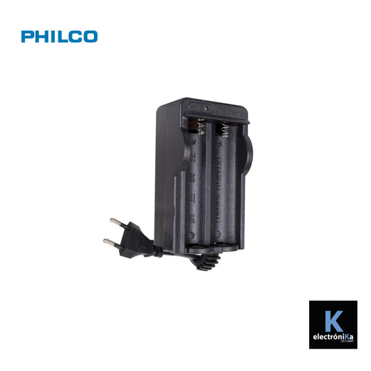 Cargador + 2 Baterías de Litio 18650 3000mAh Philco®