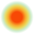 Gradient circle with a red center fading to yellow and then green edges.