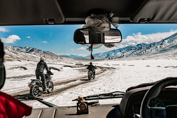 Louis Rudd riding with Royal Enfield