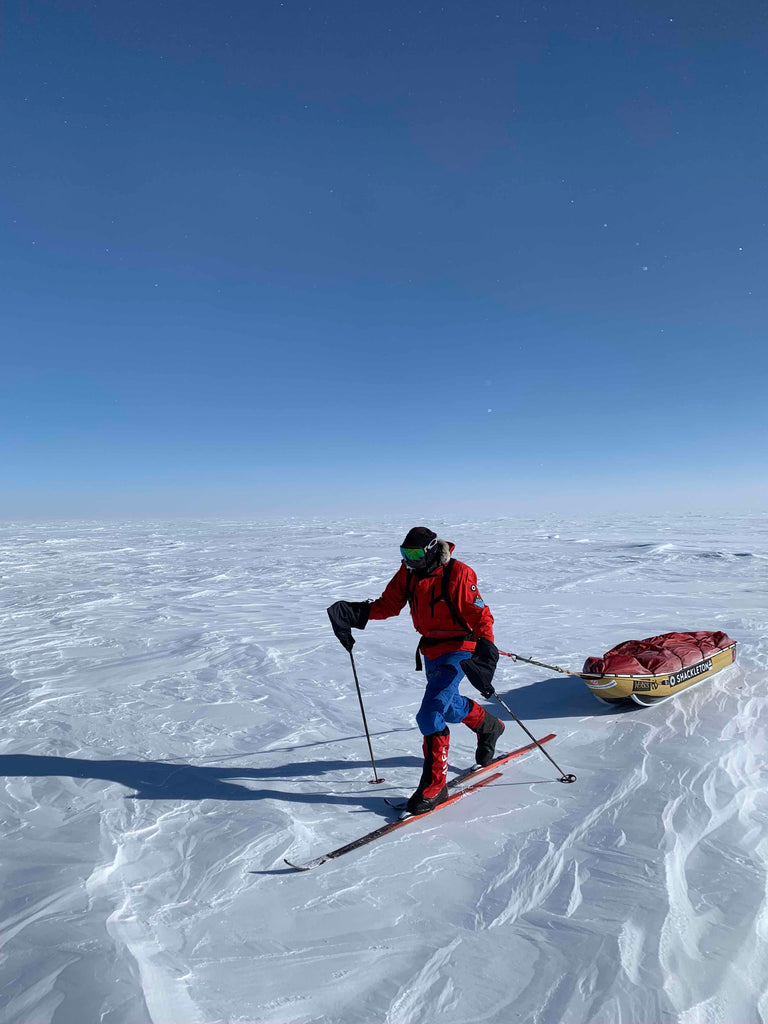 Lou Rudd Skiing Across Ice