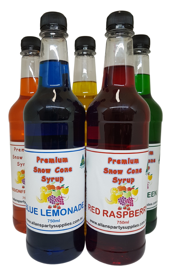 5 x 750ml Ready-to-Use Syrup (RTU) Snow Cone,Shaved Ice Syrup