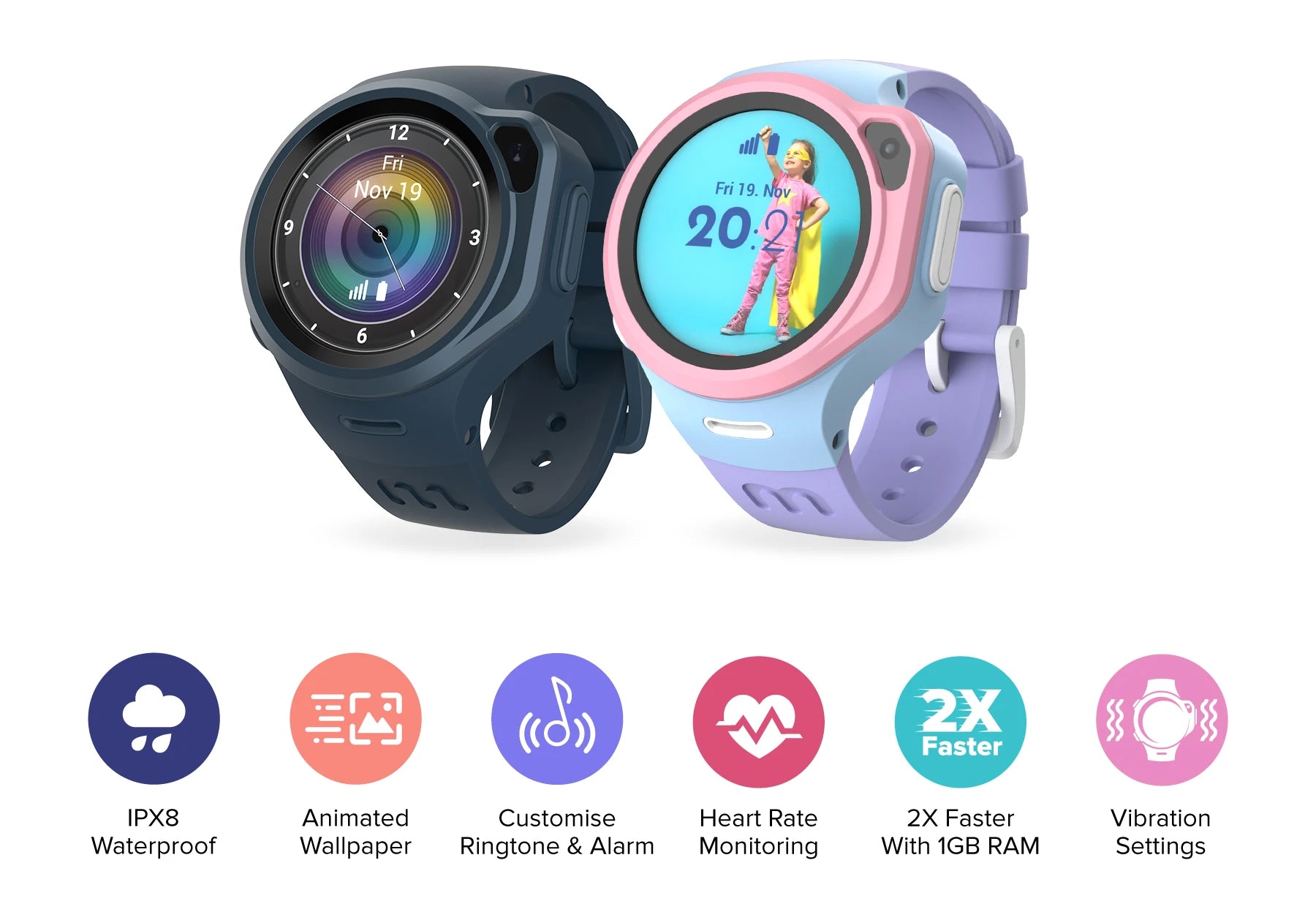 myFirst Fone R1s - Watch phone with Heart rate monitoring, music player & Video call