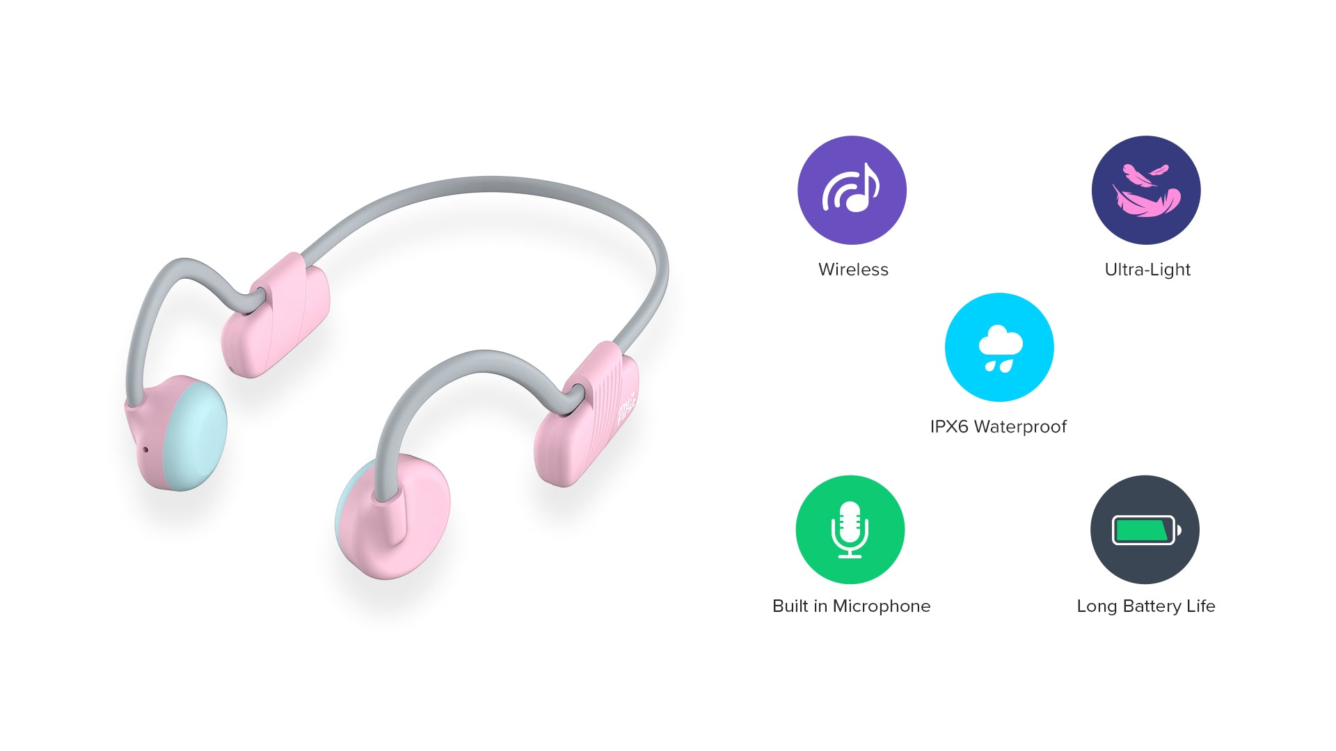 myFirst Headphones BC Wireless Lite - Kids Friendly & Open Ear Design