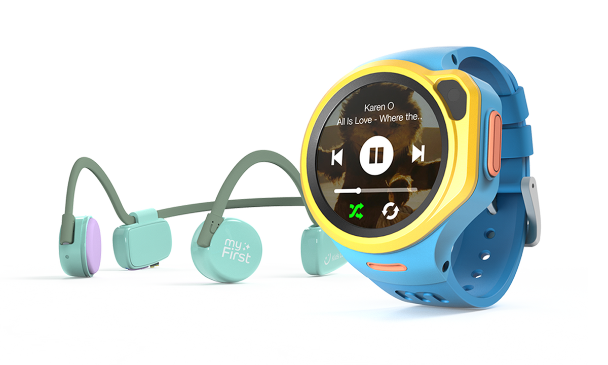 myFirst Fone R1 - Smart watch phone for kids with gps tracker and MP3 Player with myFirst Headphones BC Wireless