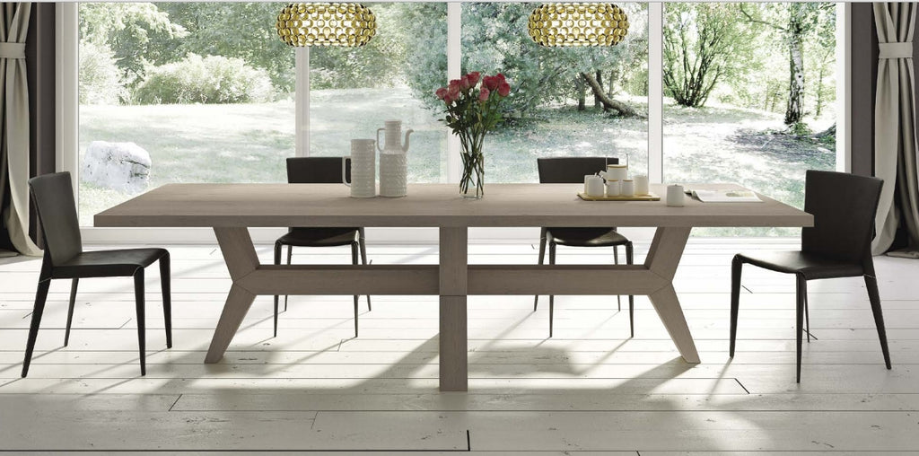 Handmade English oak Angled dining table by Country Ways Oak