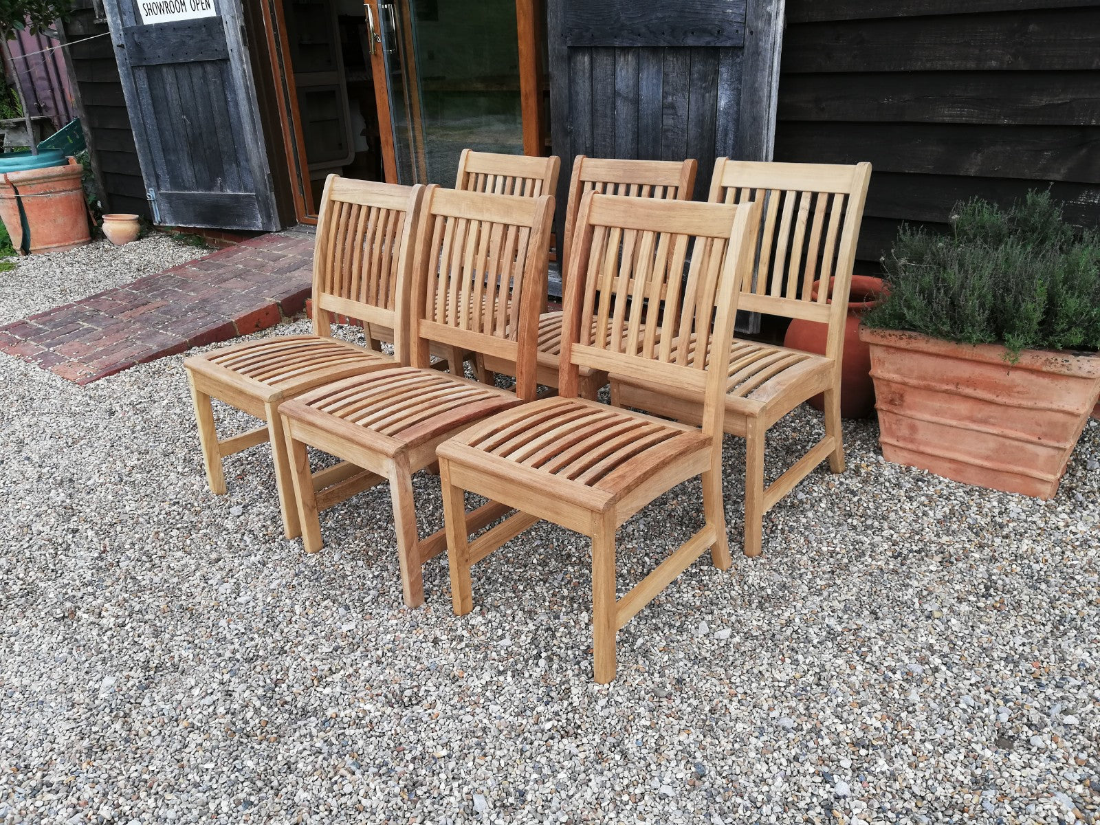 solid oak garden chairs