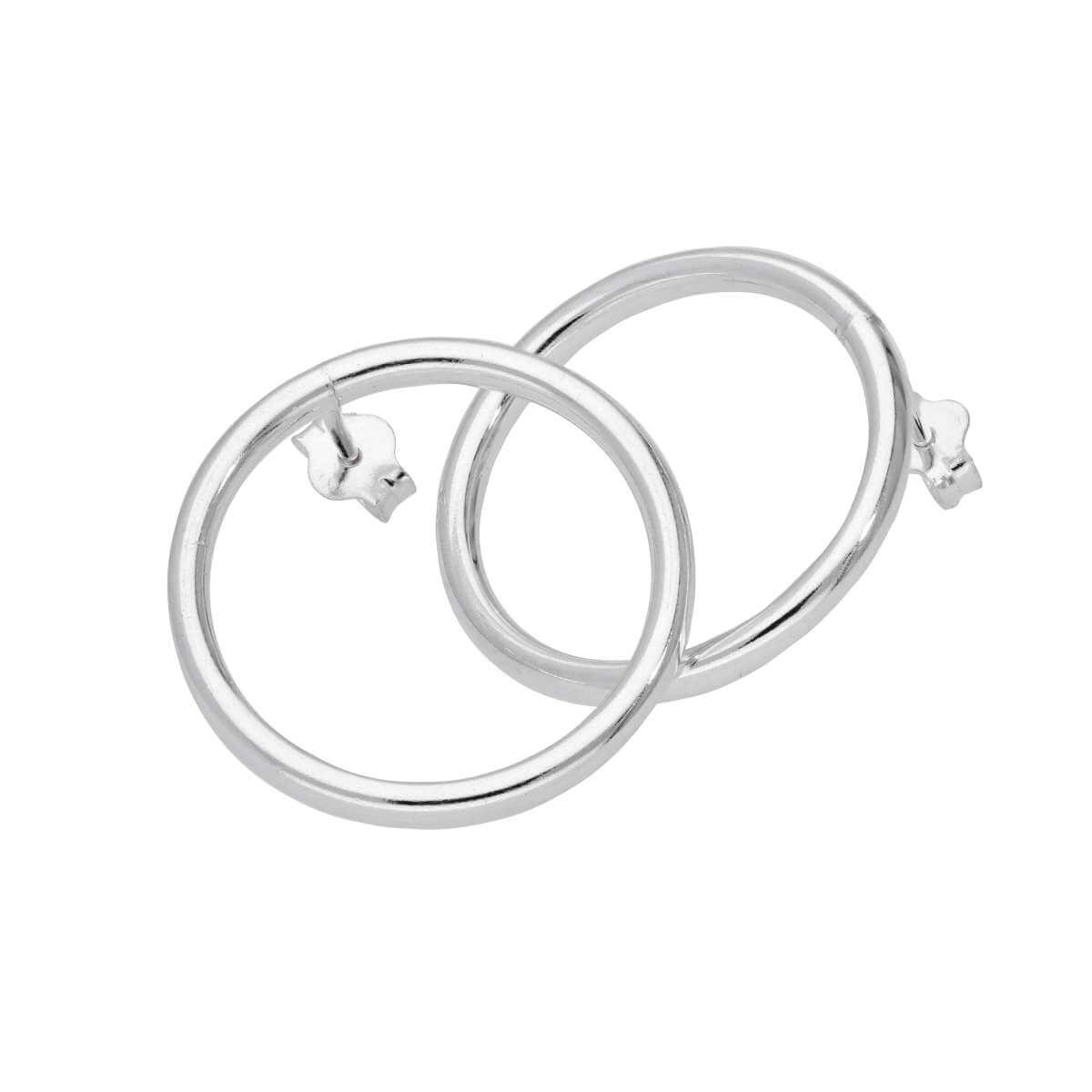 Sterling Silver 20mm Large Circle Stud Hoop Earrings