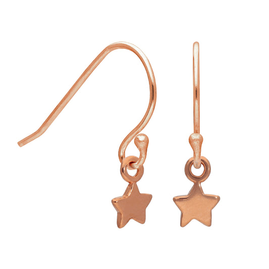 Gold Plated Tiny Star Fish Hook Earrings