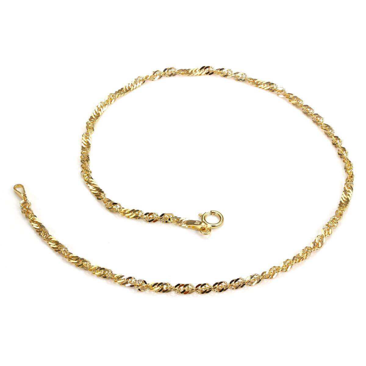 9ct Yellow Gold Singapore Chain Anklet