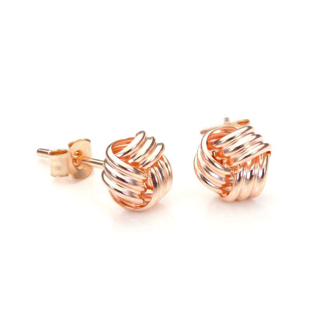 9ct Rose Gold 6mm Knot Stud Earrings