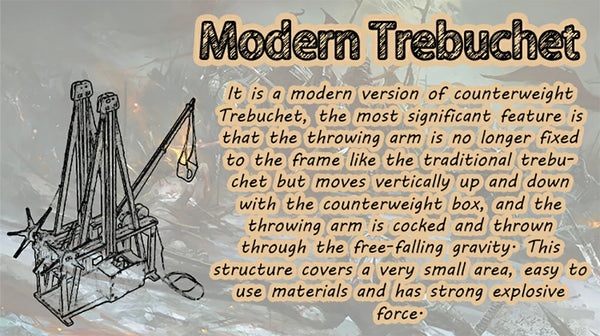 Modern Trebuchet description banner with article of Modern Trebuche's back story