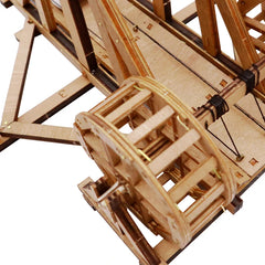 finished counterweight trebuchet model details display